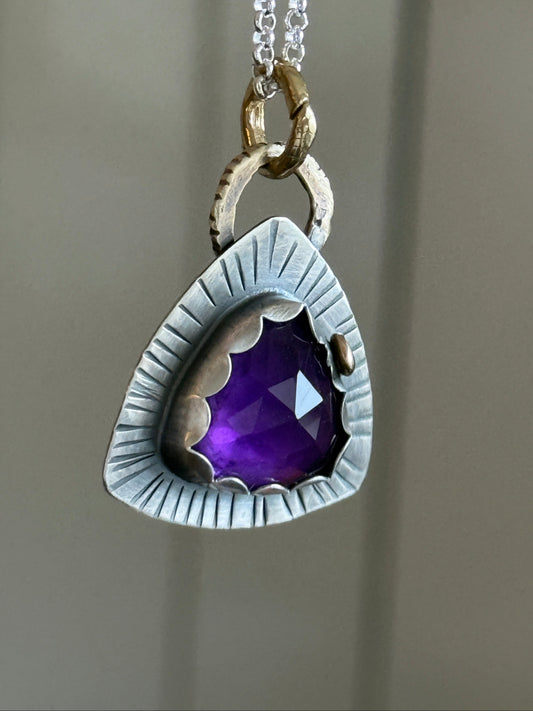 Trillion Amethyst Pendant