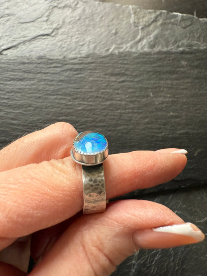 Blue Opal Ring 7.5 US / O 1\2 UK
