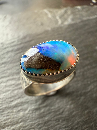 Blue Opal Ring 7.5 US / O 1\2 UK
