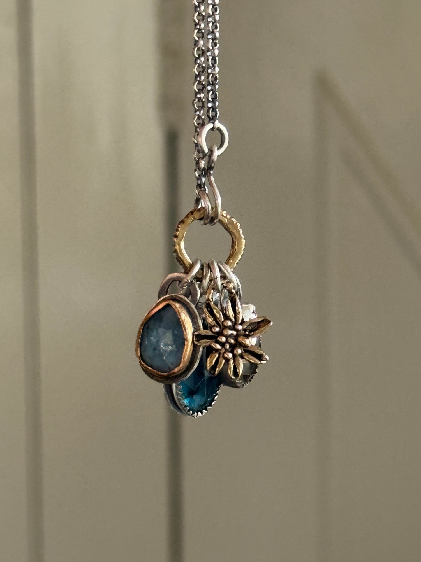 Multi Charm Necklace with Pyrite