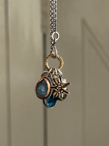 Multi Charm Necklace with Pyrite