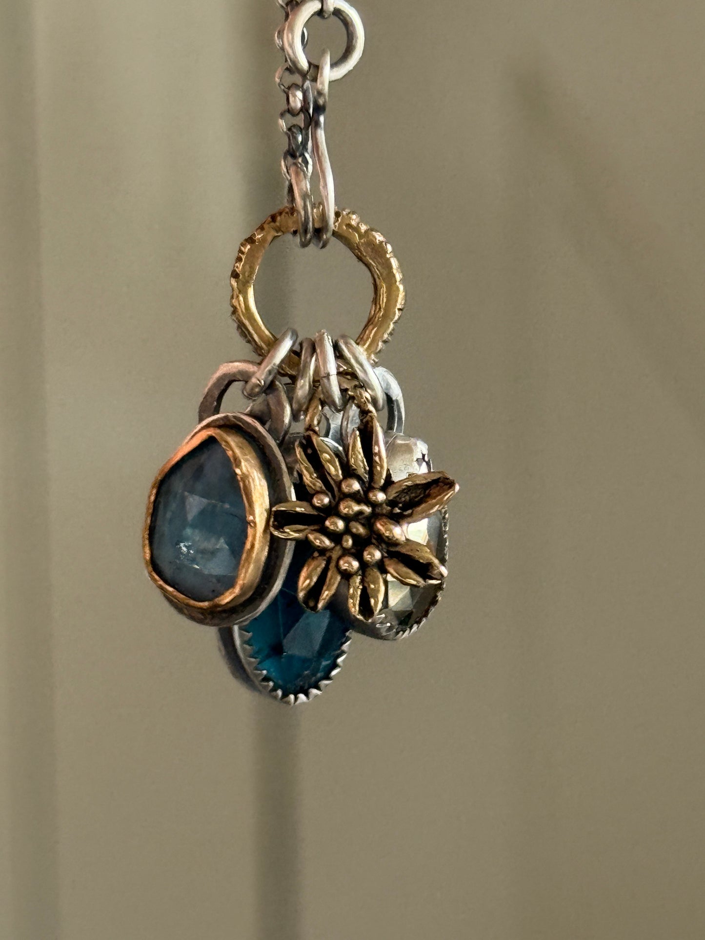 Multi Charm Necklace with Pyrite