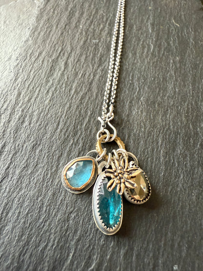 Multi Charm Necklace with Pyrite