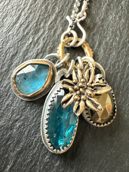 Multi Charm Necklace with Pyrite