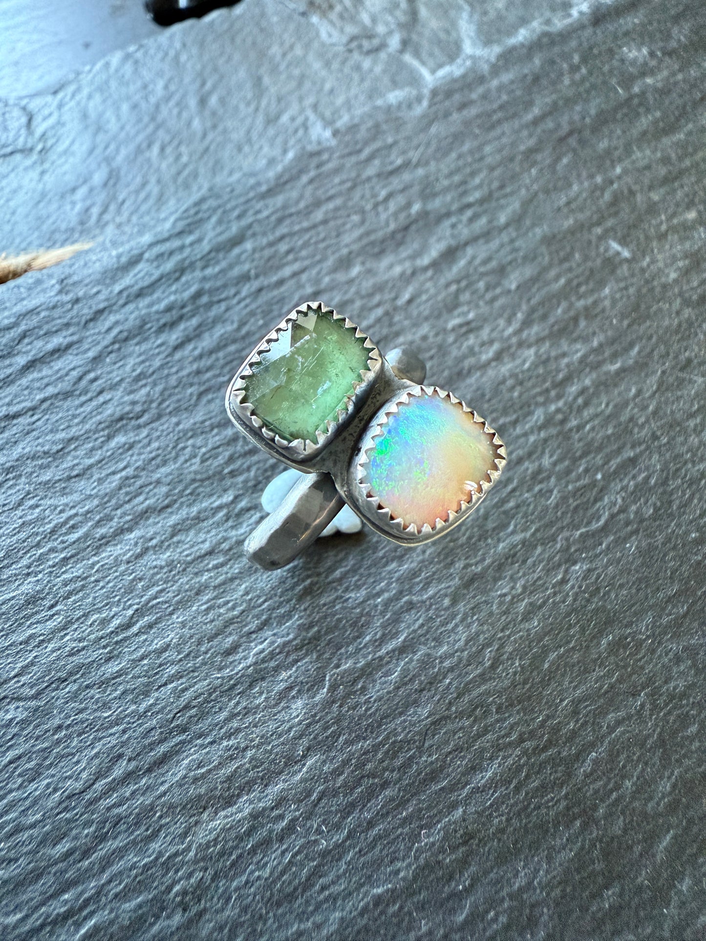 Kyanite and Opal Ring 8US / P 1/2 UK