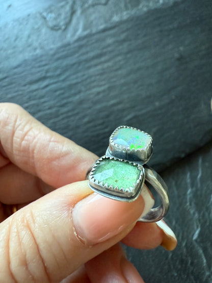 Kyanite and Opal Ring 8US / P 1/2 UK