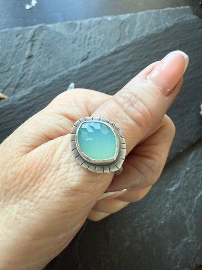 Aqua Chalcedony Ring