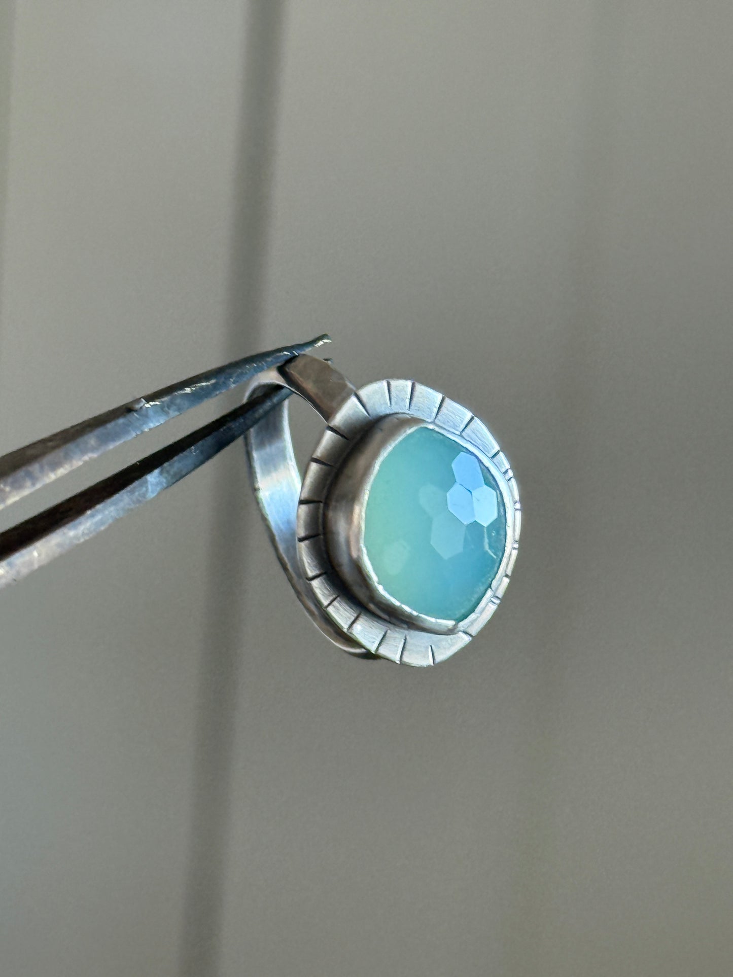 Aqua Chalcedony Ring