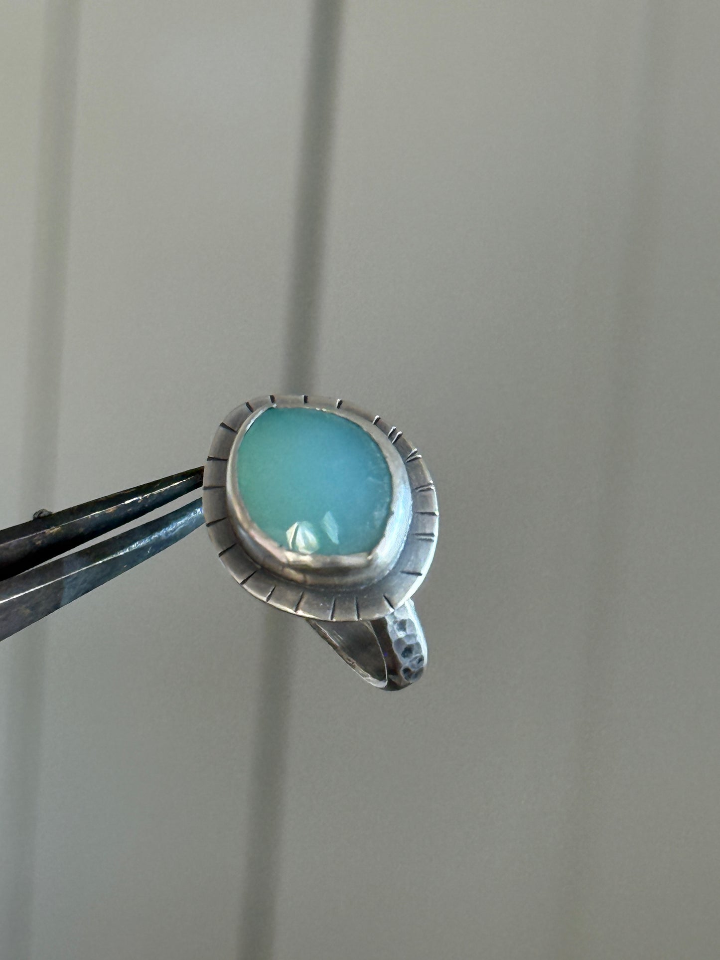 Aqua Chalcedony Ring