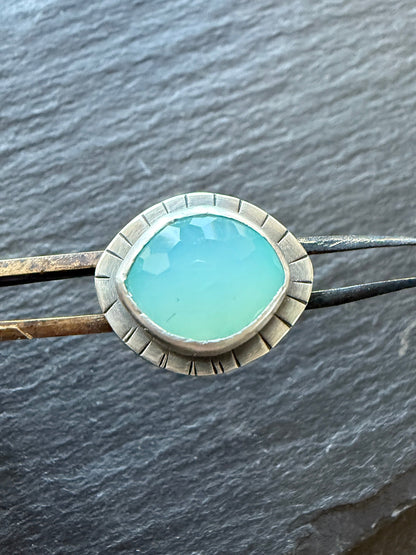 Aqua Chalcedony Ring