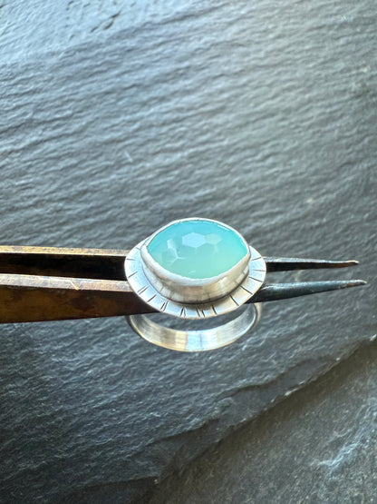 Aqua Chalcedony Ring