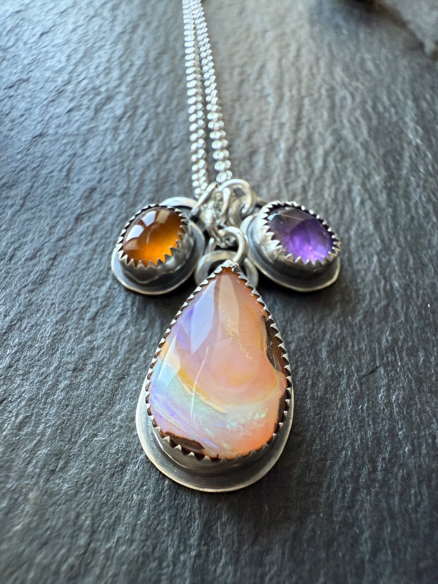 Opal with Citrine & Amethyst