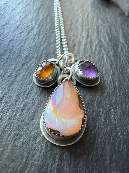 Opal with Citrine & Amethyst