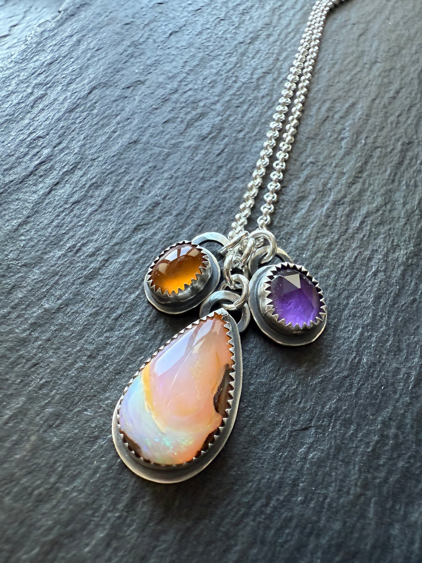 Opal with Citrine & Amethyst