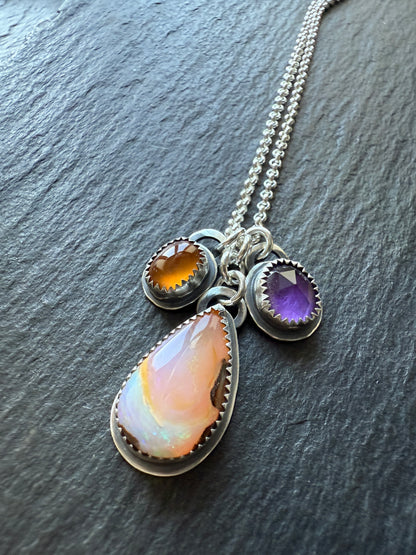 Opal with Citrine & Amethyst