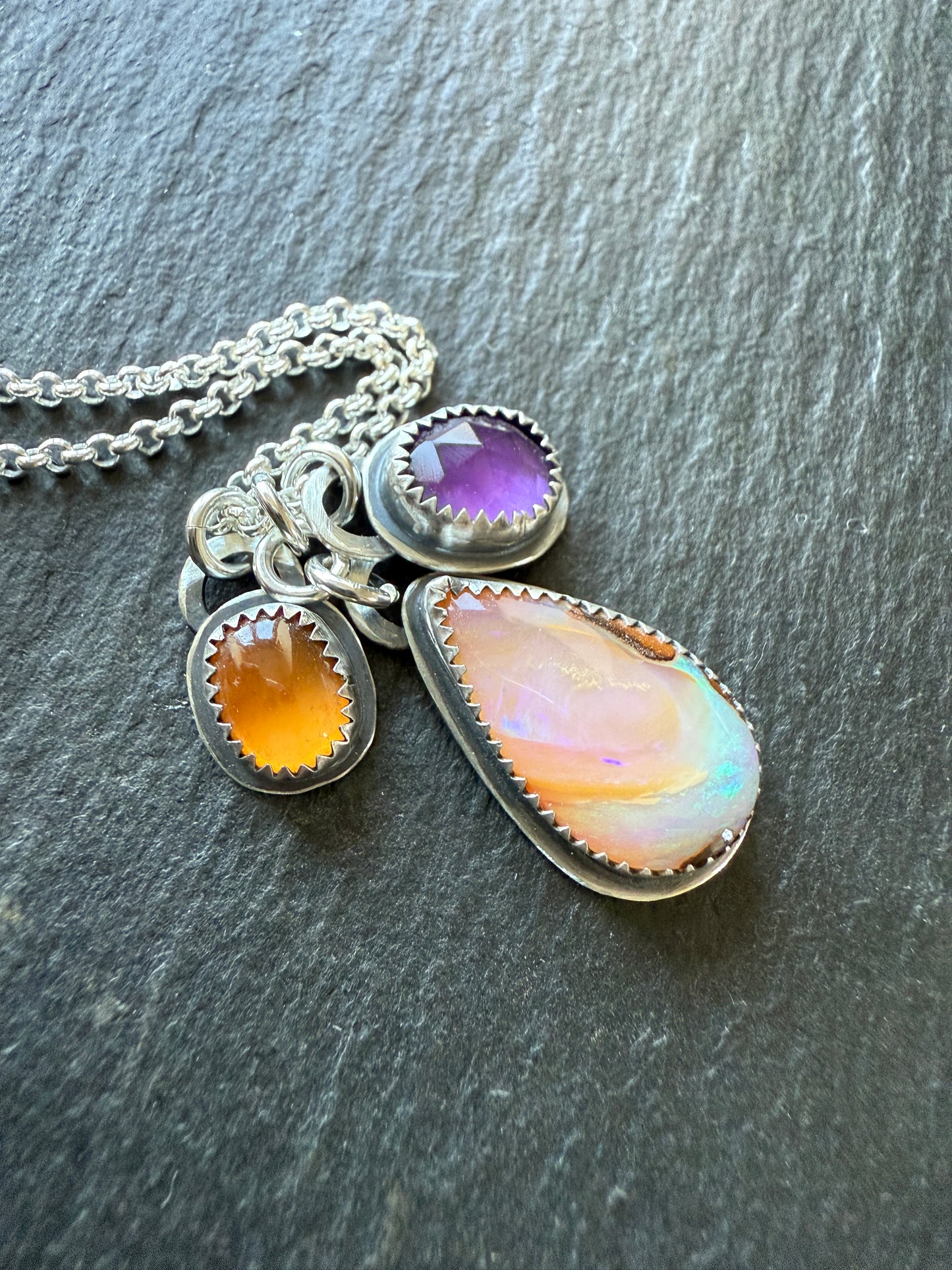 Opal with Citrine & Amethyst