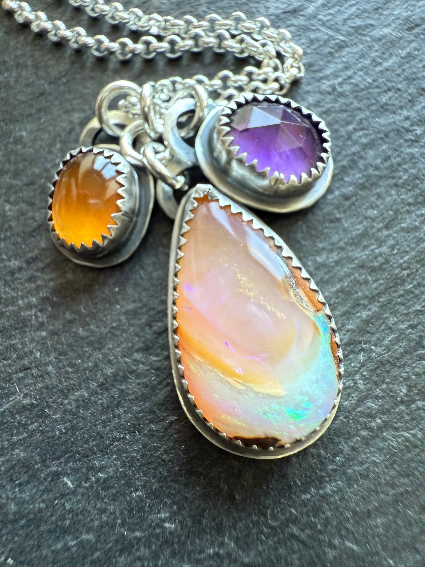 Opal with Citrine & Amethyst