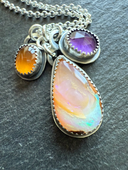 Opal with Citrine & Amethyst