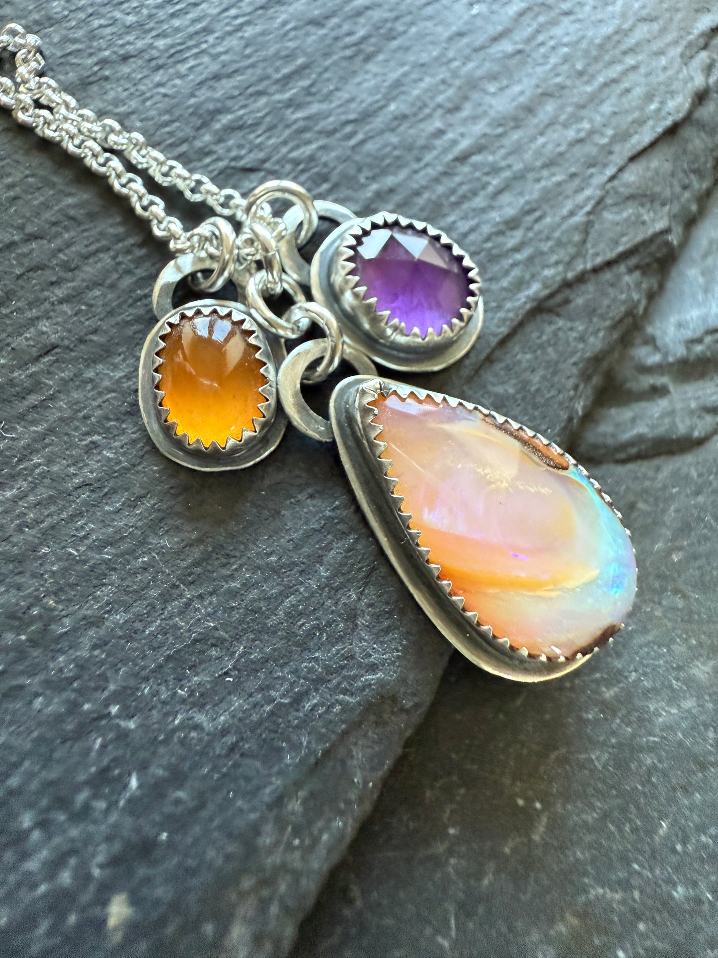 Opal with Citrine & Amethyst