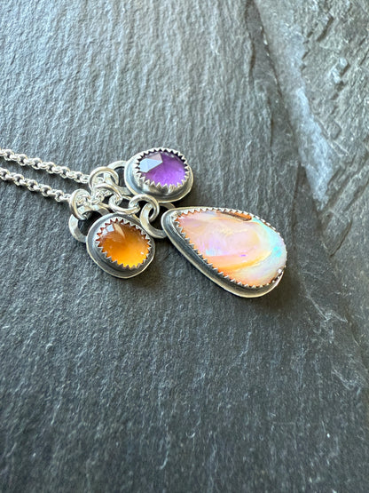 Opal with Citrine & Amethyst