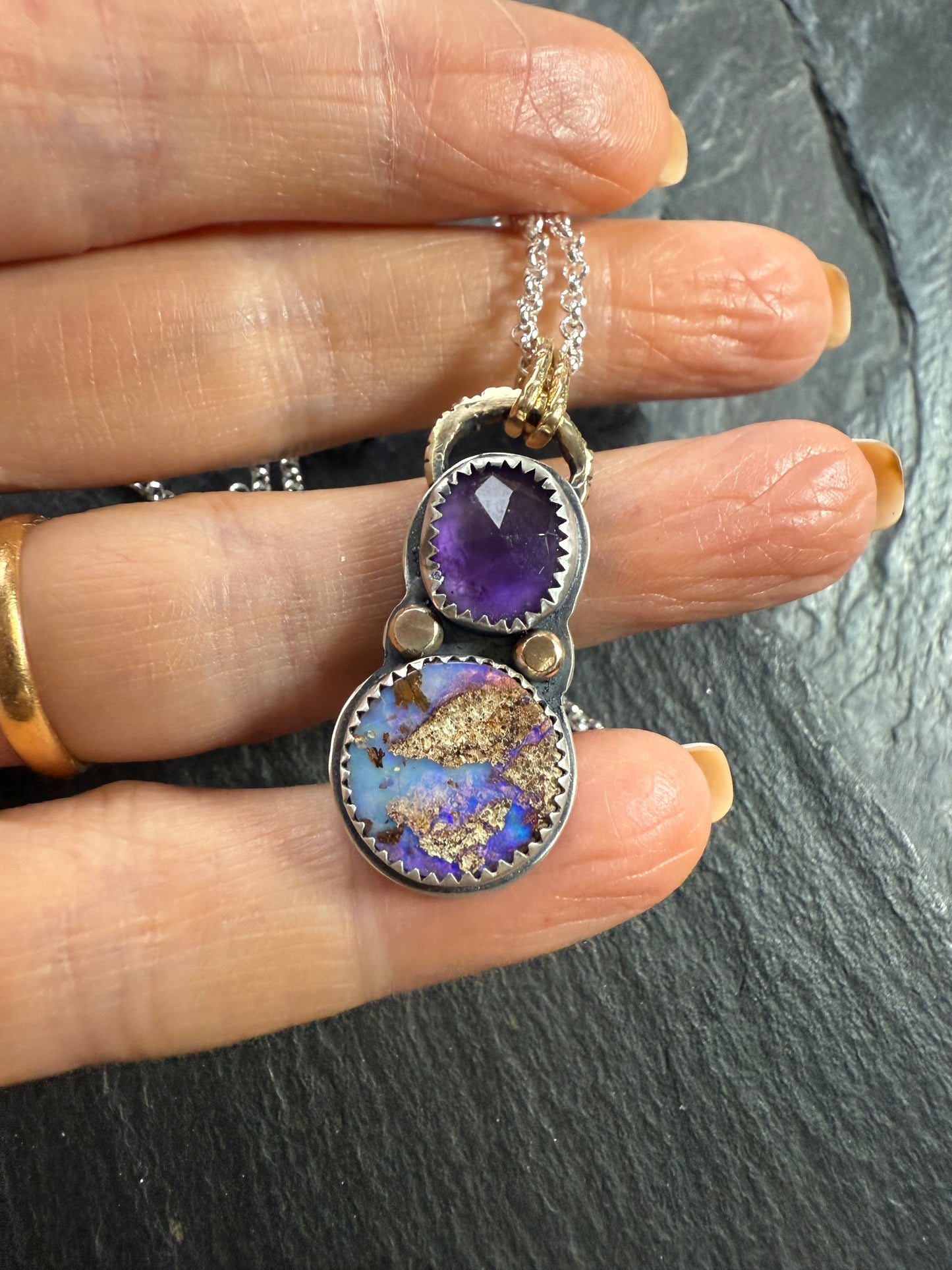 Amethyst and Opal Necklace