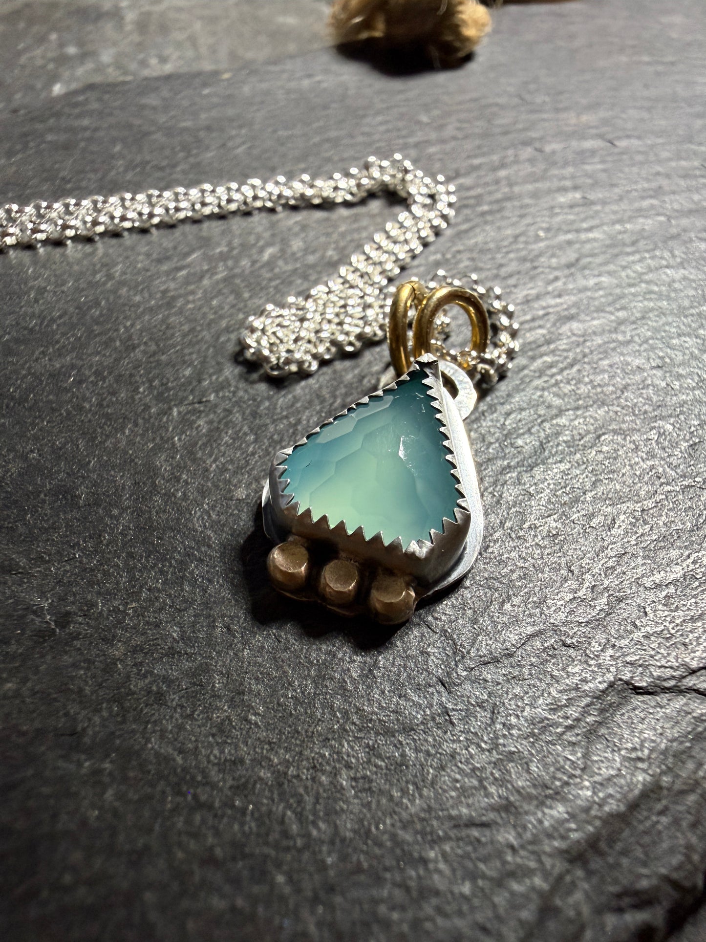 Aqua Chalcedony Pendant