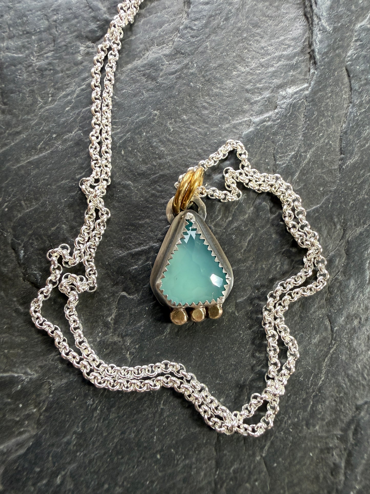 Aqua Chalcedony Pendant