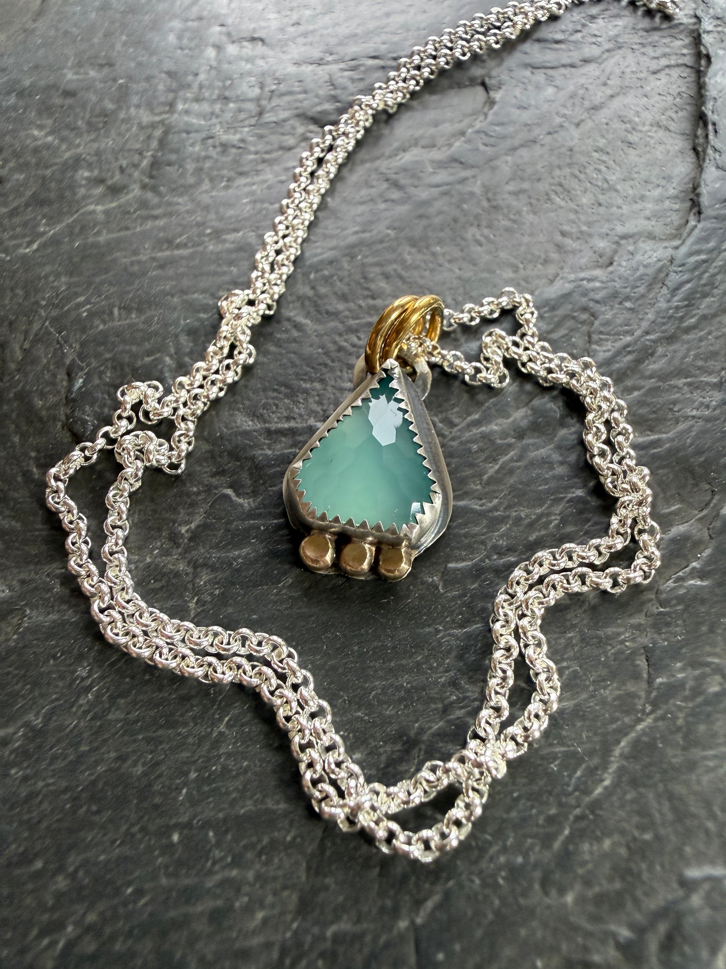 Aqua Chalcedony Pendant