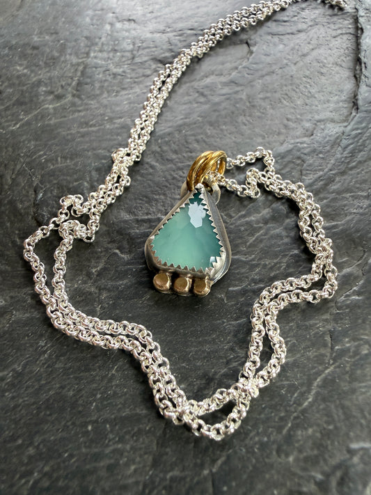 Aqua Chalcedony Pendant