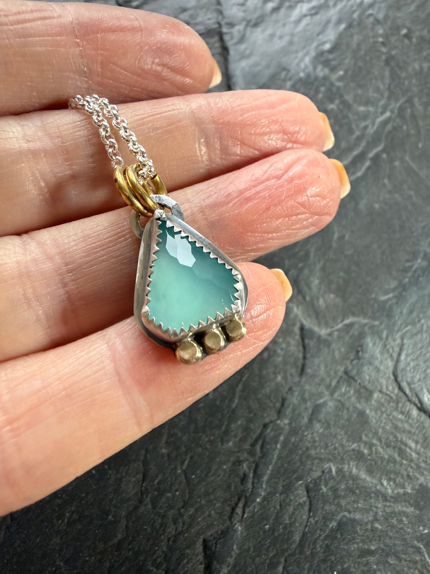Aqua Chalcedony Pendant