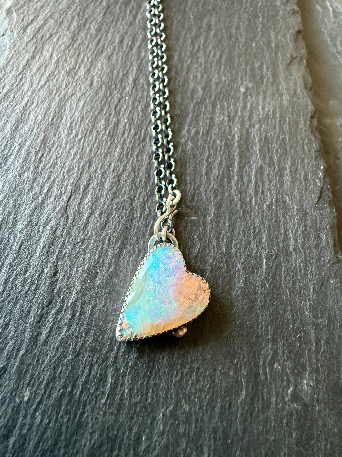 Lightening Ridge Opal Heart