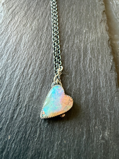 Lightening Ridge Opal Heart