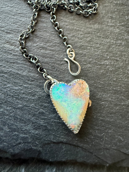 Lightening Ridge Opal Heart