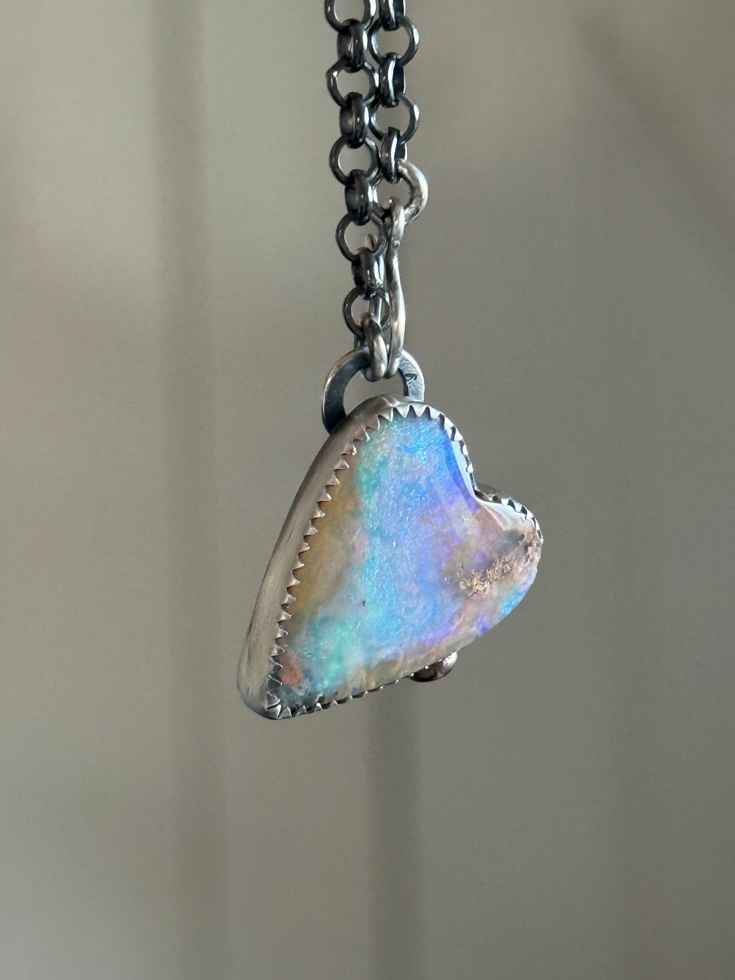 Lightening Ridge Opal Heart