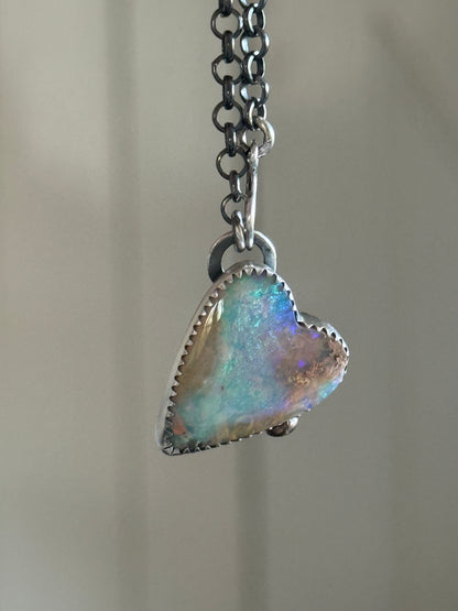 Lightening Ridge Opal Heart