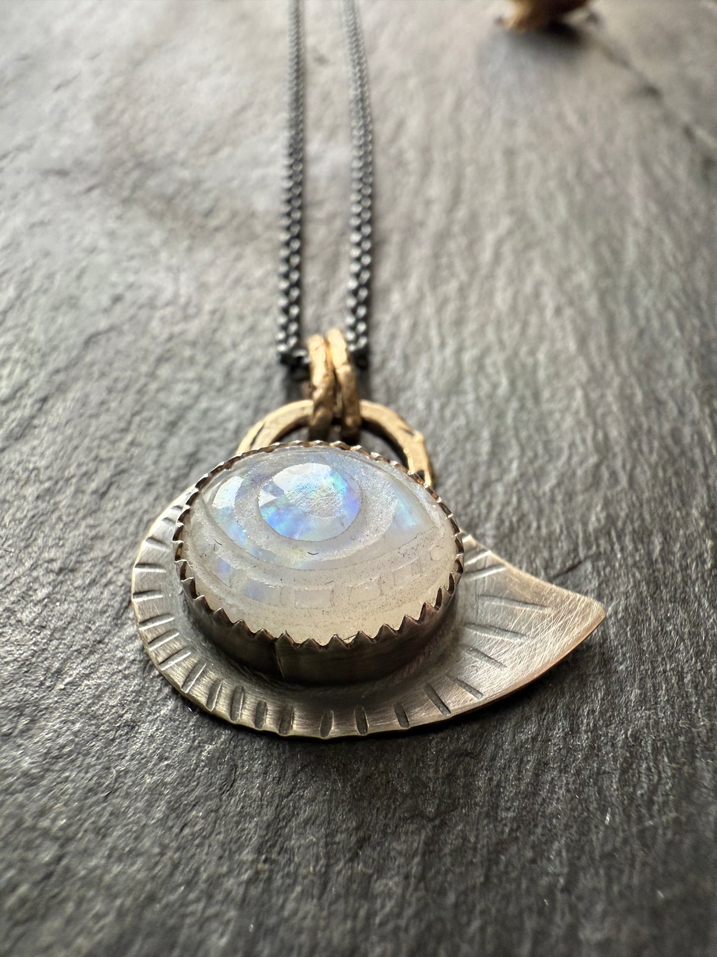 Moonstone Evil Eye Necklace