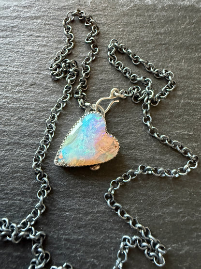 Lightening Ridge Opal Heart