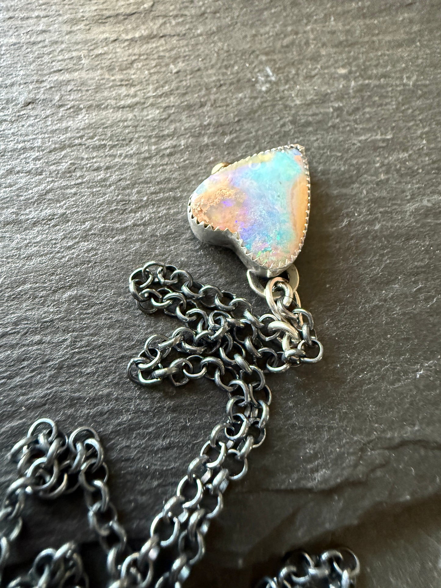 Lightening Ridge Opal Heart