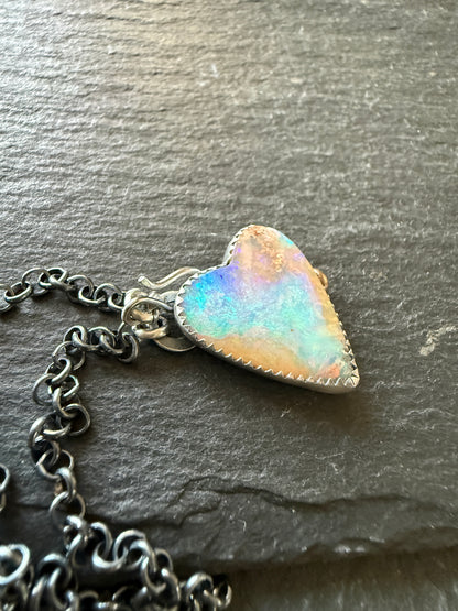 Lightening Ridge Opal Heart