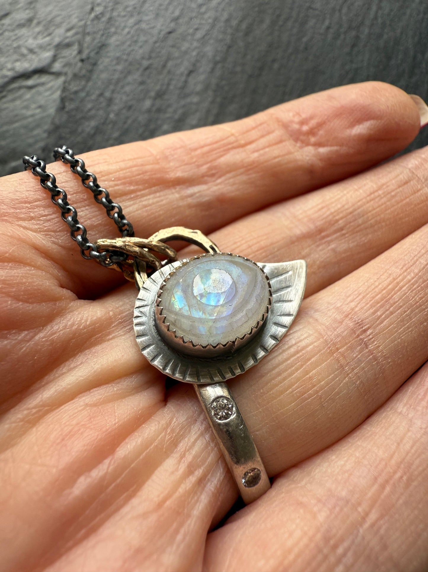 Moonstone Evil Eye Necklace