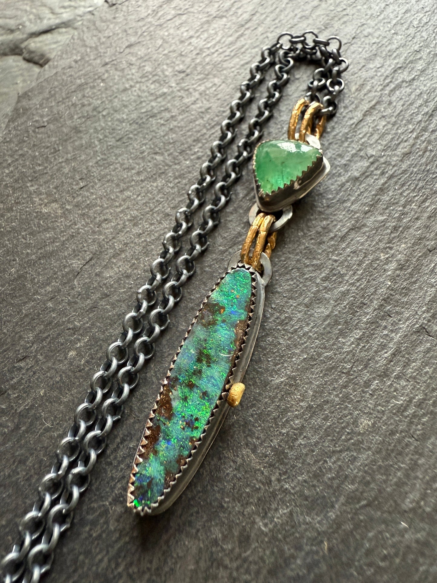 Opal and Emerald necklace