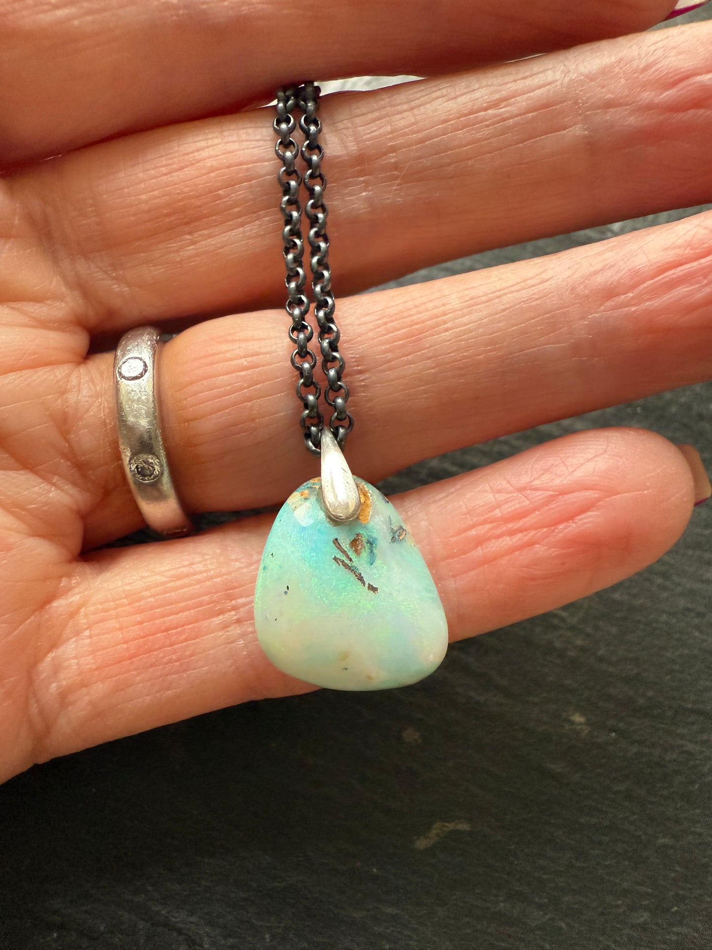 Boulder opal necklace