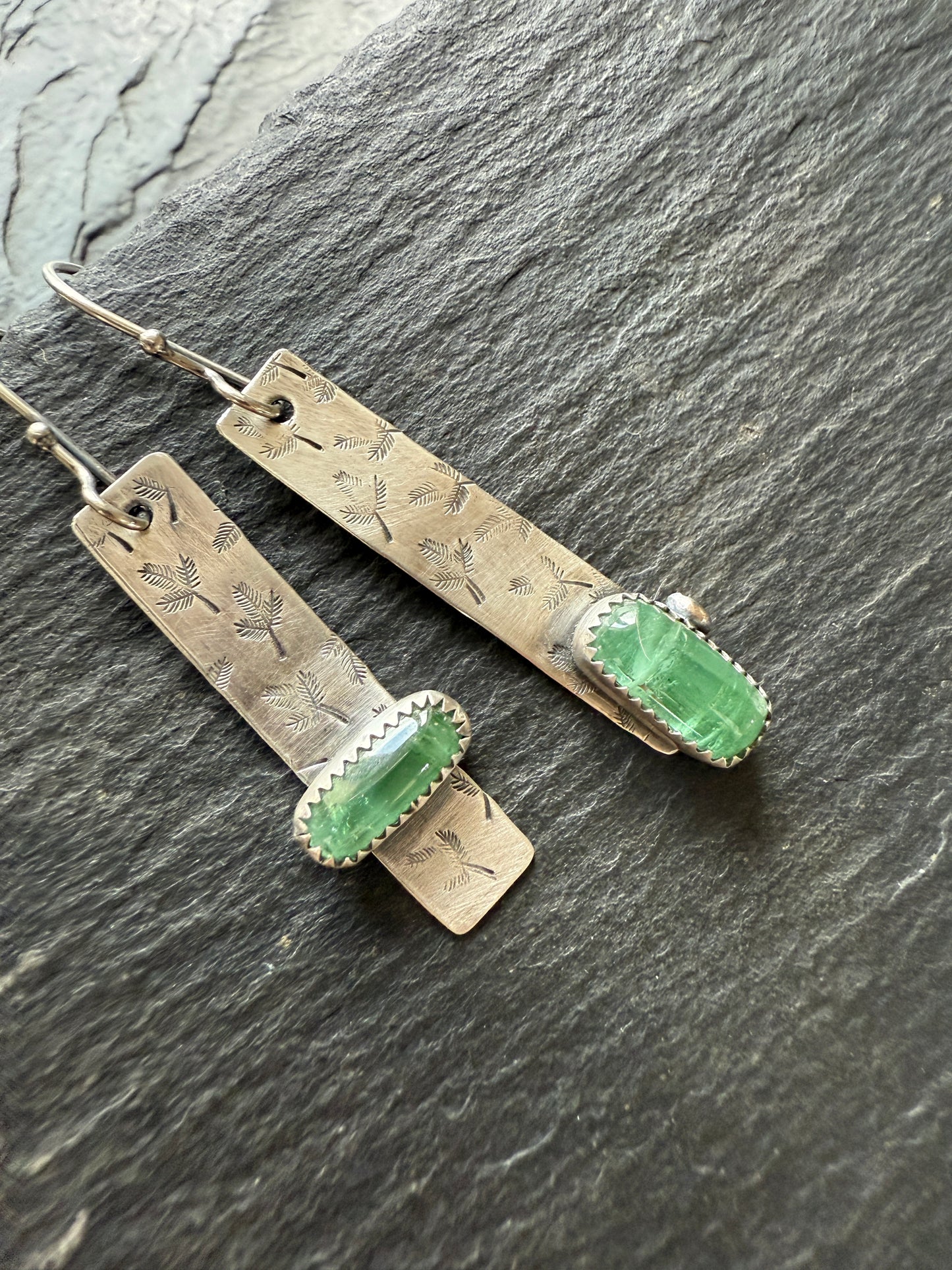 Green tourmaline earrings