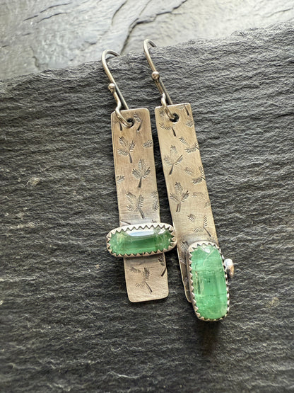 Green tourmaline earrings