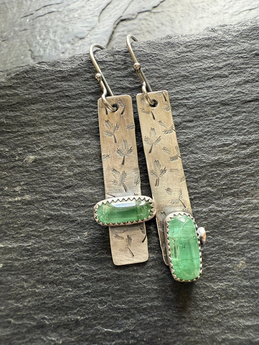 Green tourmaline earrings