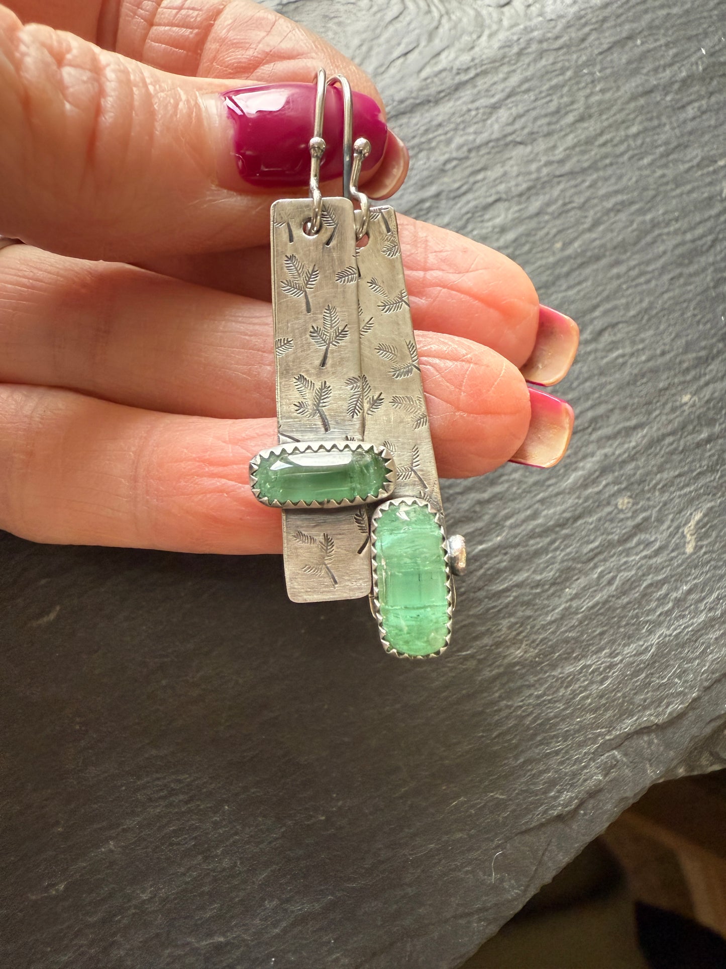 Green tourmaline earrings