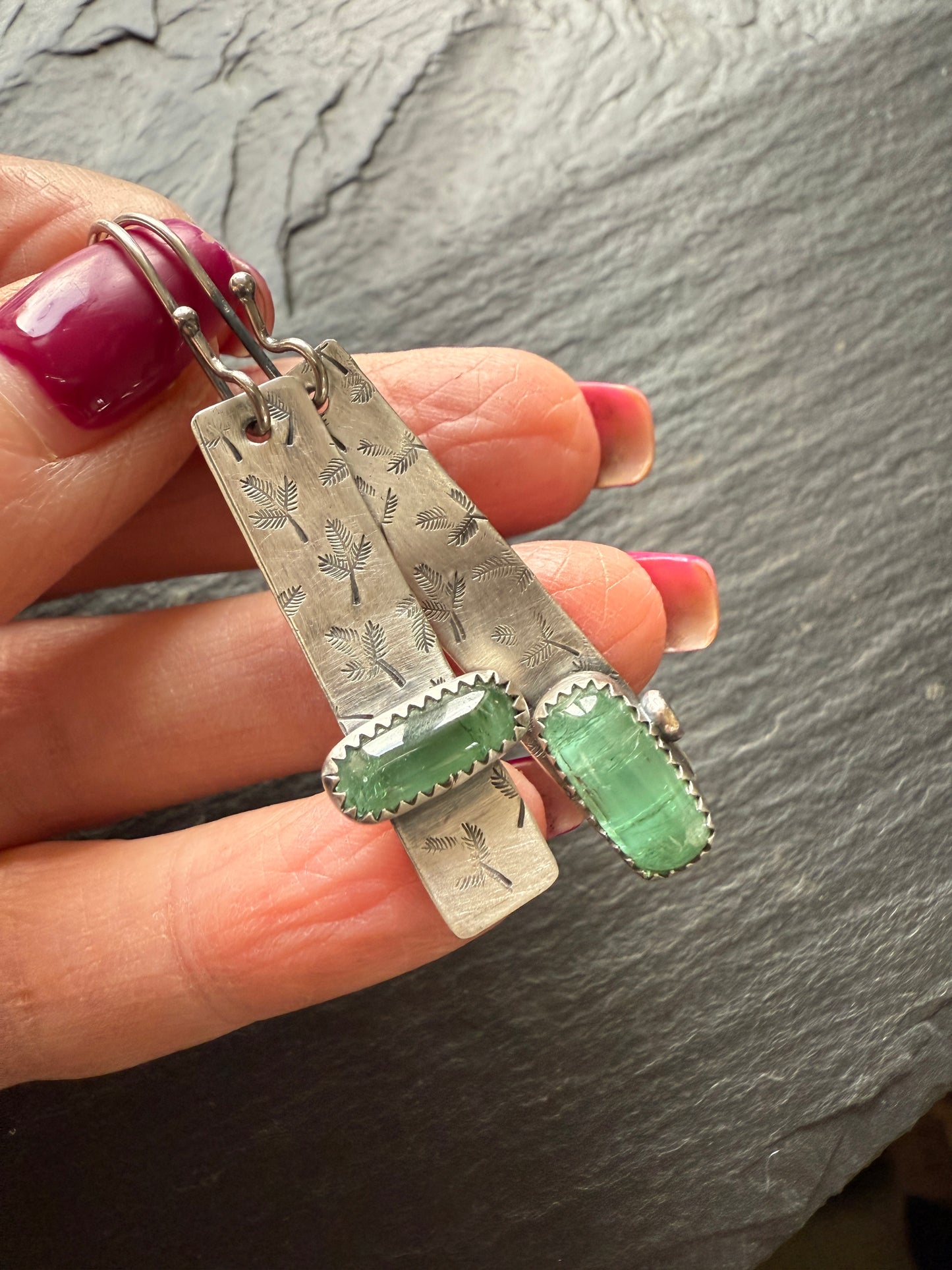 Green tourmaline earrings