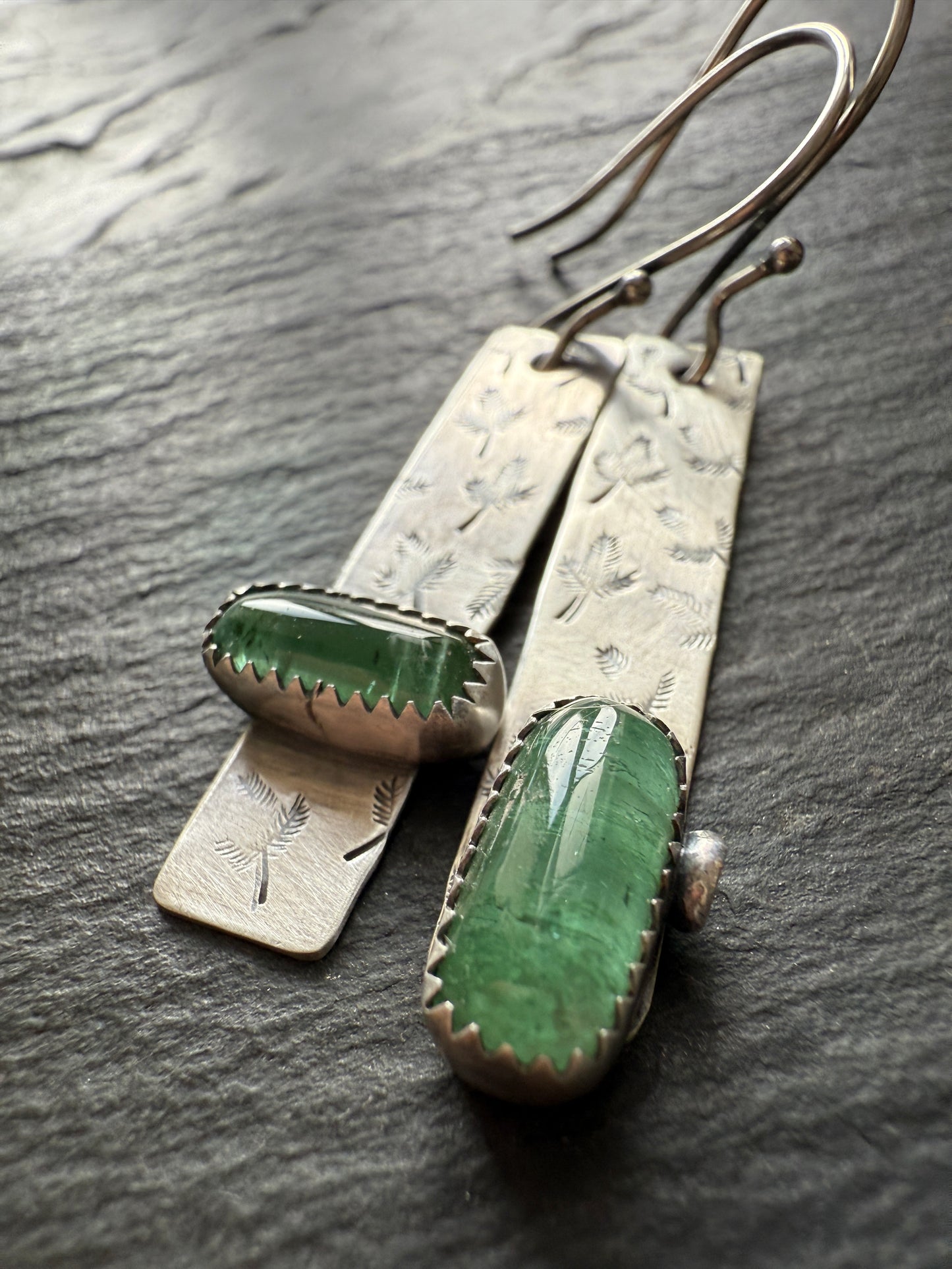 Green tourmaline earrings