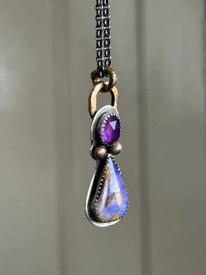 Amethyst and Boulder Opal Pendant