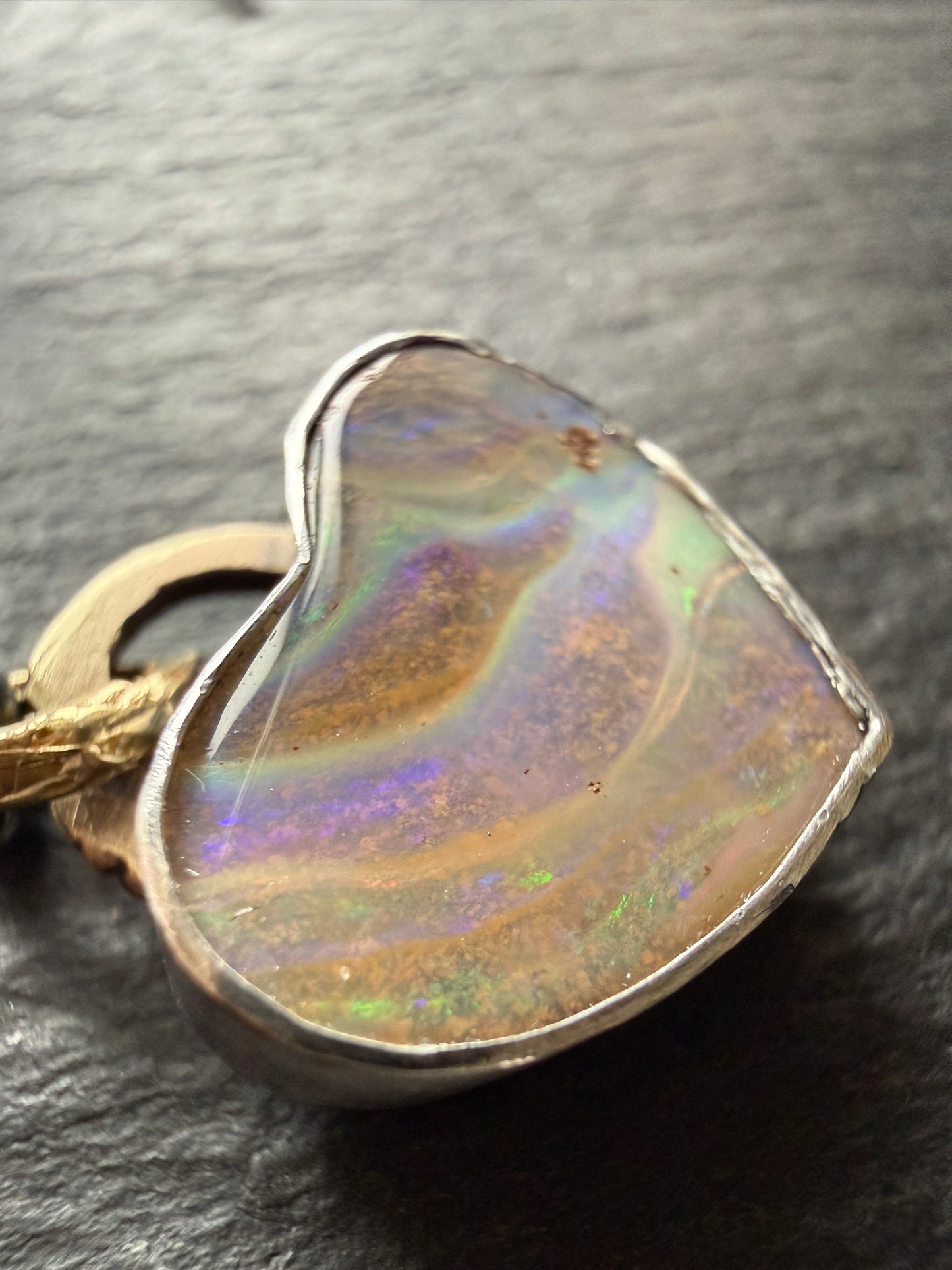 Pastel Opal Heart Pendant